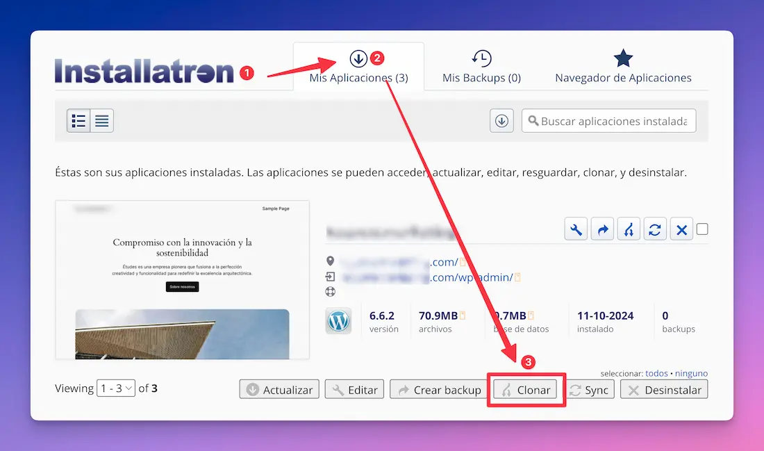Panel de control de Raiola Networks con el entorno de staging de WordPress activo