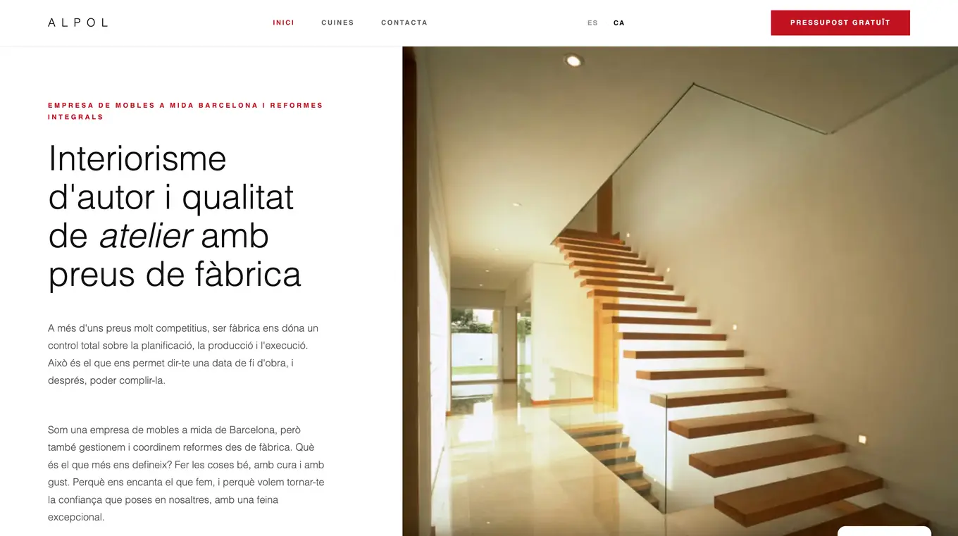 Portada de alpol.es en catalán, con URL propia /ca/