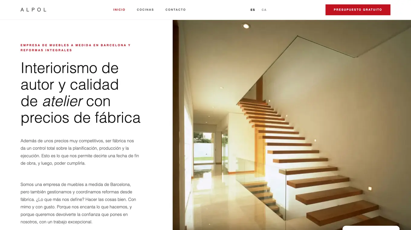 Portada de alpol.es, la web de Alpol en español