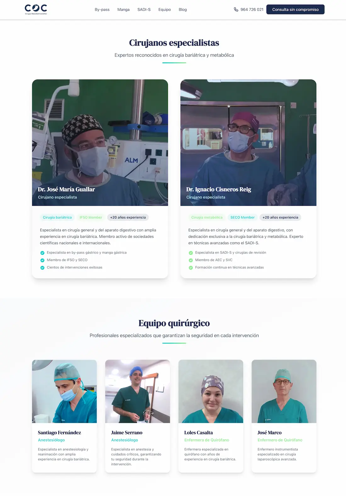 El Dr. Guallar y el Dr. Cisneros, cirujanos bariátricos en el Hospital Vithas Castellón