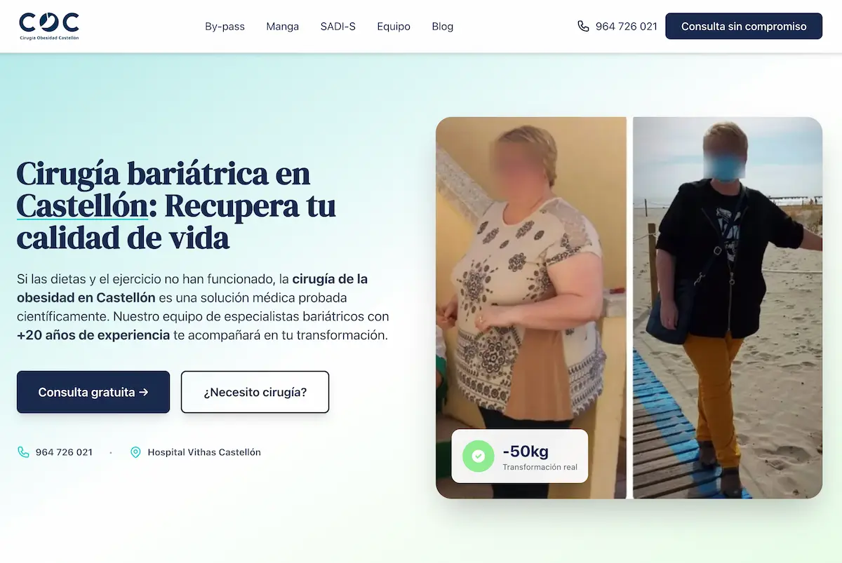 Nueva web de Cirugía Obesidad Castellón: rediseño con identidad médica propia