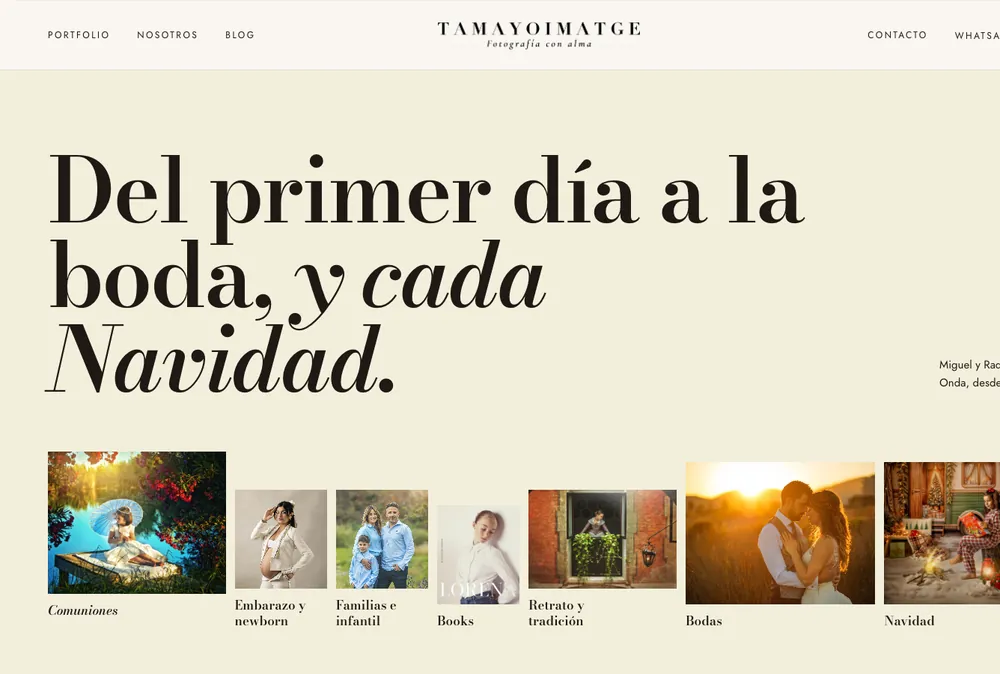 Portada B: fondo crema, titular largo en dos líneas y una tira de fotografías debajo