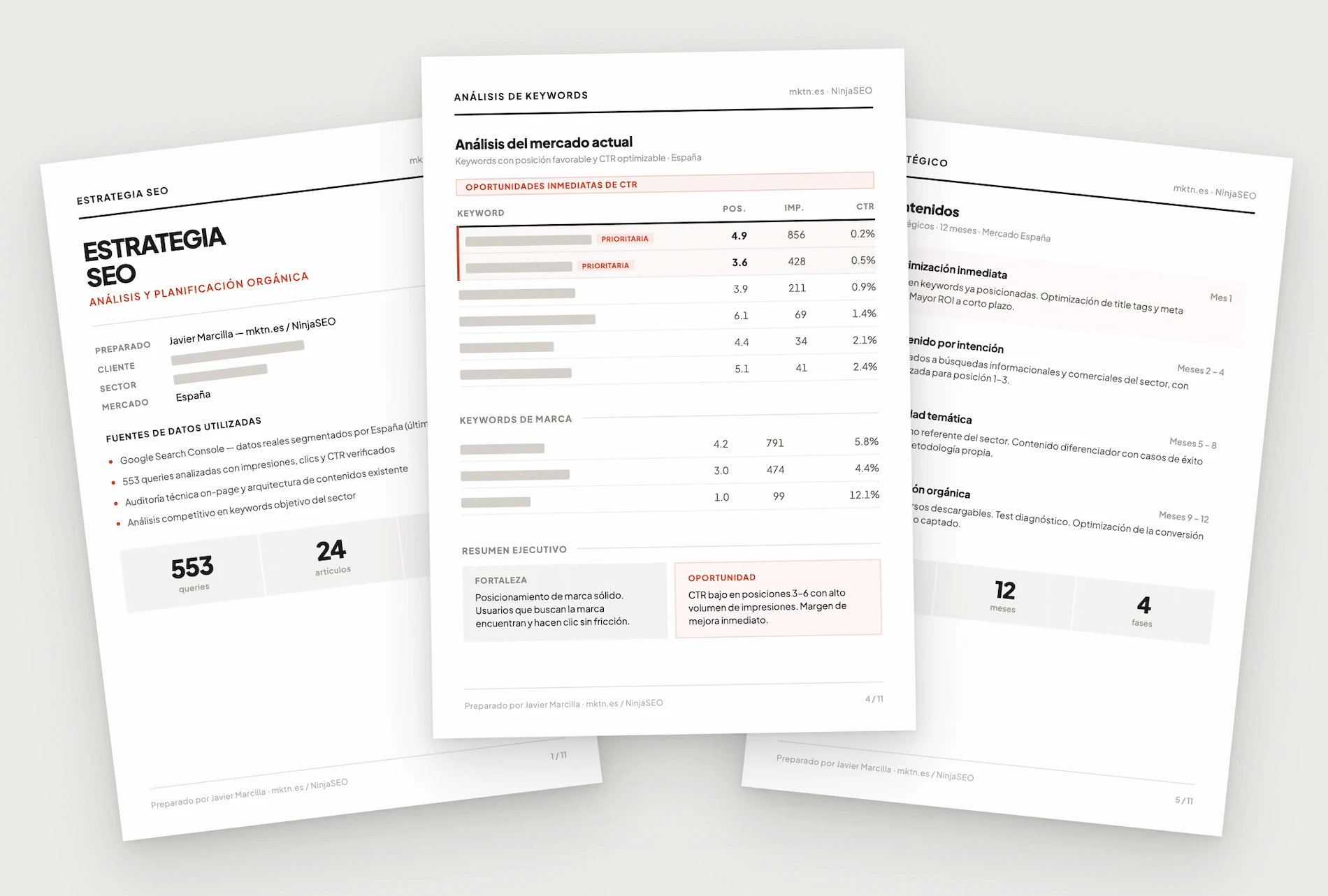 Documento de estrategia SEO para consultoría de posicionamiento