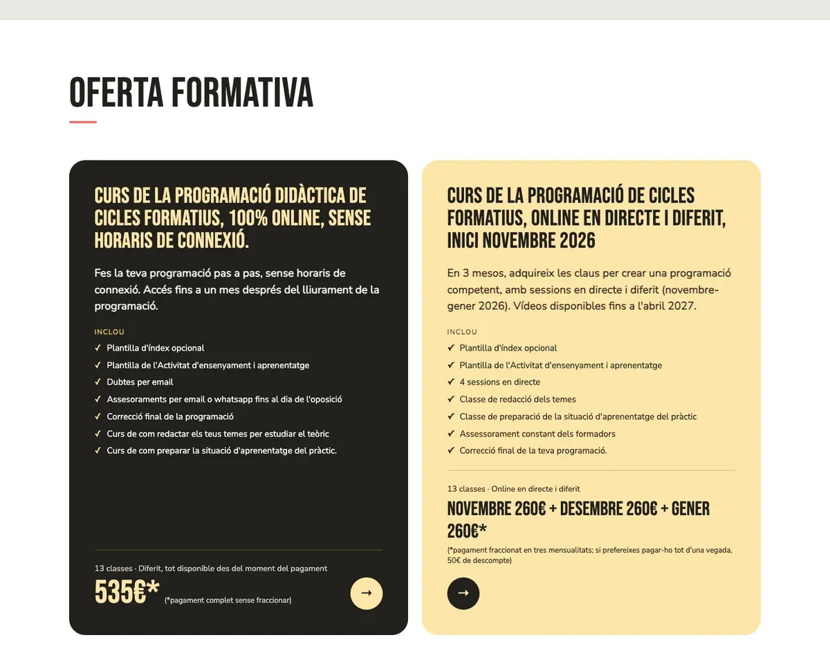 Oferta formativa de FPCat después