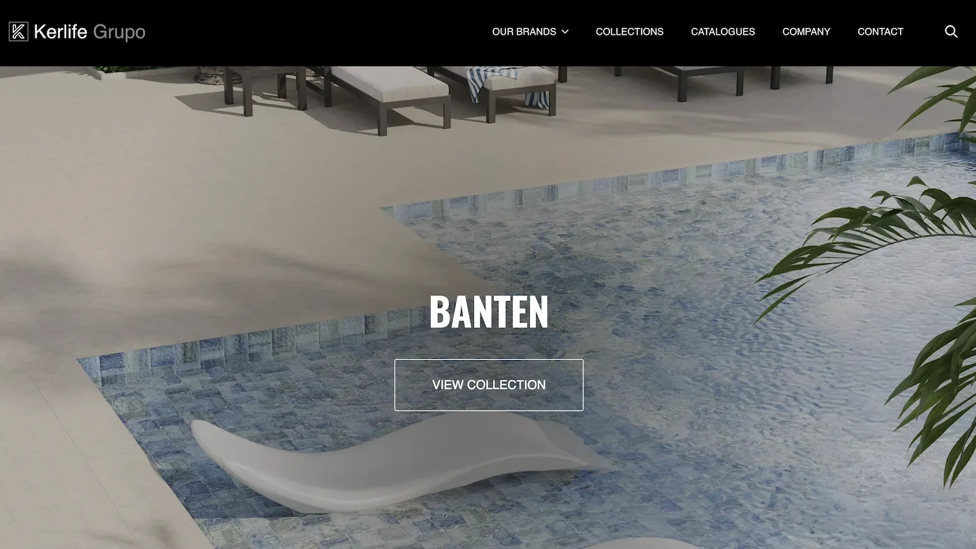 Web desarrollada para Kerlife Group, empresa cerámica premium en Onda, Castellón