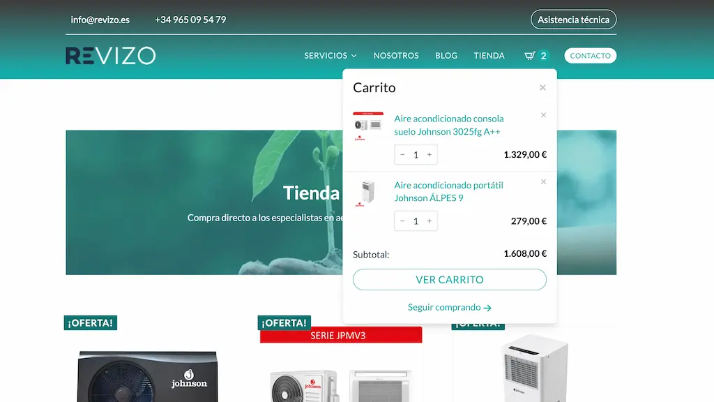 Tienda online de Revizo para soluciones de aerotermia